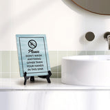 Signs ByLITA Please Don't Wash Anything Other Than Your Hands In This Sink Table Sign with Acrylic Stand (6x8“)