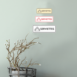 Signs ByLITA Standard Serviettes Door or Wall Sign Easy Installation | Durable Construction | Kitchen Essentials | Hygiene | AirBnB Signs