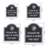 Please Be Neat & Wipe The Seat' Headstone ? Wall/Door Restroom & Hygiene Sign