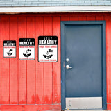 Portrait Round Plus Stay Healthy Wash Your Hands After Leaving This Area Wall or Door Sign | Farm/Barn Warning Signage