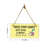 Wash Your Hands With Soap & Water. Thank You! 5x10 Hanging Plus Wall or Door Sign | Bathroom & Home Décor