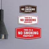 Signs ByLITA Fancy This is a No Smoking Property Durable ABS Plastic Laser Engraved Easy Installation Elegant Design Wall or Door Sign
