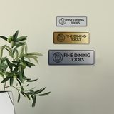 Signs ByLITA Standard Fine Dining Tools Door or Wall Sign Easy Installation | Durable Construction | Kitchen Essentials | Hygiene | AirBnB Signs