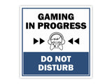 Square Plus Gaming In Progress Do Not Disturb Wall or Door Sign | Easy Installation | Gaming Room Signage