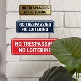 Signs ByLITA Standard No Trespassing No Loitering Wall or Door Sign | Office & Home Signage