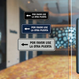 Signs ByLITA Standard Por Favor Use la Otra Puerta Left Arrow Sign | Spanish Workplace Business Direction Signs