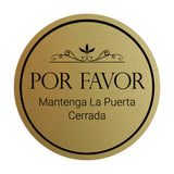 Signs ByLITA Circle Por favor Mantenga La Puerta Cerrada Wall or Door Sign