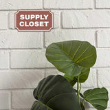 Notched Standard Supply Closet Wall or Door Sign | Facilities and Rooms Sign