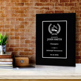 Bobsleigh Customizable Black Frame Wooden Award Plaque | Easel Mount Option | Achievement and Recognition Personalizable Plaques | Sports Award