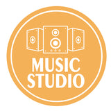 Circle Plus Music Studio Wall or Door Sign | Easy Installation | Business & Studio Signage