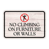 Classic Framed Plus No Climbing On Furniture Door or Wall Sign | Children's Warning and Safety Signs