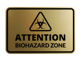 Signs ByLITA Classic Framed Attention: Biohazard Zone Door or Wall Sign Easy Installation | Health And Safety | Building And Warning Signs