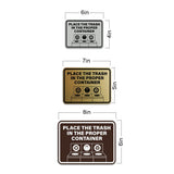 Signs ByLITA Classic Framed Place The Trash In The Proper Container Wall or Door Sign