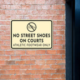Classic Framed No Street Shoes on Courts — Wall or Door Sign | Sport Court & Field - Sign
