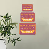 Classic Framed Plus Relax & Unwind You're On Patio Time Wall or Door Sign | Funny Home Decor
