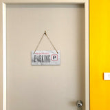 Reserved Parking 5" x 10" Hanging Wall or Door Sign | Rustic Twine | Signs for Home and Business