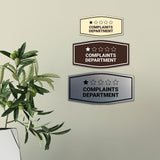 Signs ByLITA Fancy Complaints Department Funny Office Wall or Door Sign