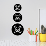 Circle Plus Skull Neon Graphic Style Wall or Door Sign | Live Streamer Gaming Themed Decoration