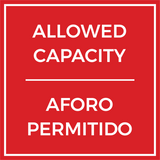 Signs ByLITA Square Allowed Capacity Door or Wall Sign | Spanish Bilingual Business And Office Signs