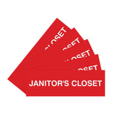 Basic Janitor's Closet Door/Wall Sign (Multipack)