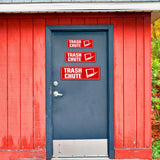 Standard Plus Trash Chute Wall or Door Sign | Public Signage