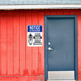 Portrait Round Plus Notice No Trespassing If You Are Found Here Tonight You Will Be Found Here Tomorrow Wall or Door Sign | Funny Safety Signage
