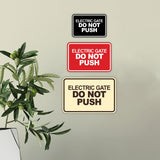 Signs ByLITA Classic Framed, Electric Gate Do Not Push Wall or Door Sign