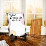 Today's Desserts 6x8 Dry Wipe Table Sign Easy Installation | Restaurant & Bar | Perfect To Clearly Direct Customers & Advertise Specials | No Pen Included