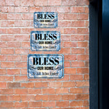 Classic Framed Plus Bless Our Home & All Who Enter Wall or Door Sign | Home Decor