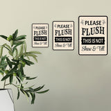 Portrait Round Plus Please Flush This Is Not Show & Tell Wall or Door Sign | Office & Workspace Bathroom Signage