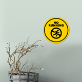 Circle Plus No Running Wall or Door Sign | Easy Installation | Office & Public Parks Warning Signage