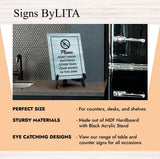 Signs ByLITA Please Don't Wash Anything Other Than Your Hands In This Sink Table Sign with Acrylic Stand (6x8“)