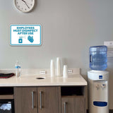 Classic Framed Plus Employees Must Disinfect After Use Door or Wall Sign | Bathroom Signs