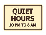 Signs ByLITA Classic Framed, Quiet Hours 10 pm to 8 am Wall or Door Sign (Multipacks)