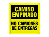 Square Plus Camino Empinado No Camiones De Entregas Wall or Door Sign | Spanish | Health & Safety Warehouse Business Signage