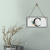 C Flower Decor 5x10 Hanging Wall or Door Sign | Alphabet Letter Room Decoration