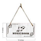 Music Room 5x10 Hanging Plus Wall or Door Sign | Religious Rustic Wood Sign