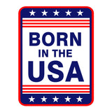 Portrait Round Plus Born in the USA Door or Wall Sign | Easy Installation | Patriotic Stars and Stripes USA Pride Sign