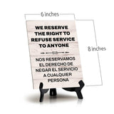 Front Desk Bilingua English and Spanishl Table Signs with Acrylic Stands (6x8“)