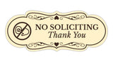 Designer No Soliciting Thank You (Doorbell) Wall or Door Sign