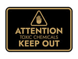 Signs ByLITA Classic Framed Attention: Toxic Chemicals - Keep Out Door or Wall Sign Easy Installation | Health And Safety | Building And Warning Signs