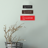 Signs ByLITA Standard Glassware Door or Wall Sign Easy Installation | Durable Construction | Kitchen Essentials | Hygiene | AirBnB Signs