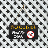 No Outside Food Or Drink 5x10 Hanging Plus Wall or Door Sign | Cafe & Restaurant Décor