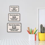 Classic Framed Plus Church Secretary – Serving With a Heart For God’s Work Door or Wall Sign | Church and Place of Worship Signs