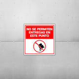 Square Plus No Se Permiten Entregas En Este Punto Wall or Door Sign | Spanish | Health & Safety Warehouse Business Signage