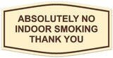 Signs ByLITA Fancy Absolutely No Indoor Smoking Thank you Sign | Legible Lettering | Easy No-Tool Installation | Powerful Foam Tape