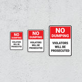 Portrait Round Plus No Dumping Violators Will Be Prosecuted Door or Wall Sign | Health & Safety Signage