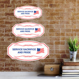 Victorian Plus Service, Sacrifice, and Pride Wall or Door Sign | Honor Veterans with Military Signs | US Pride | Businesses and Homes