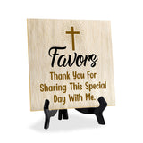 Favors Thank You For Sharing This Special Day With Me. 5"x 5" Square Table Sign With Acrylic Easel | Religious Home & Office Decor