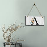 A Flower Decor 5x10 Hanging Wall or Door Sign | Alphabet Letter Room Decoration